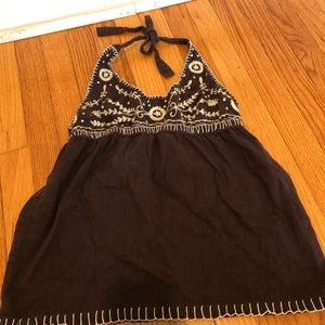 Brown halter top